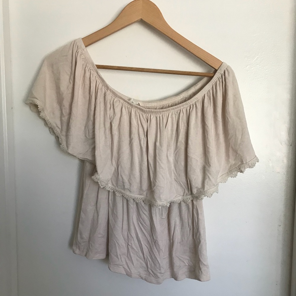 Beige off-shoulder Top